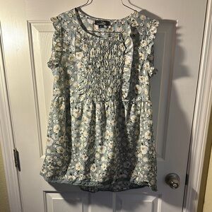 Floral Ruffle Blouse